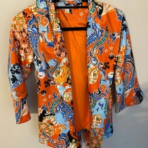 Dygarni Orange Floral Jacket with Hoodie